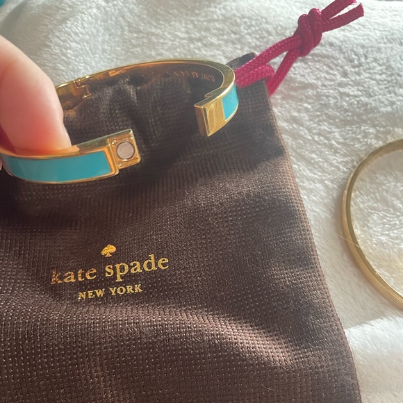 Kate Spate Bracelet Bangle Set♠️Gold and Turquoise - Picture 4 of 9